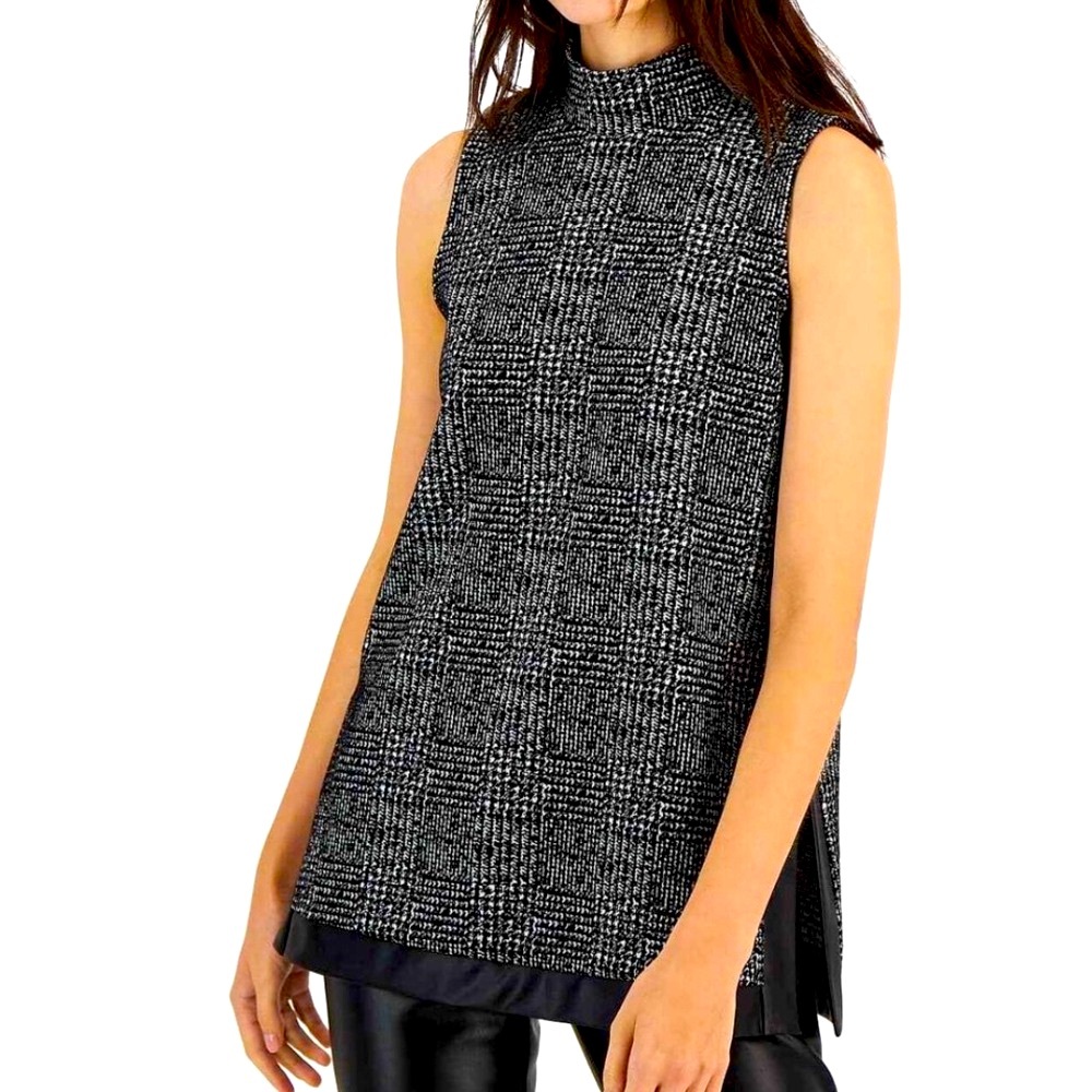 Anne Klein Black and White Sleeveless Tunic